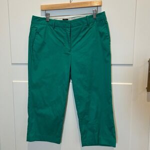 Talbots Petites Chelsea Ankle Pants Emerald‎ Green Cropped Capri Size 12P